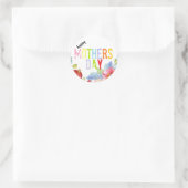 幸せな母の日のカラフルのタイポグラフィ ラウンドシール (バッグ)