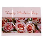 幸せな母の日のギフトバッグ ラージペーパーバッグ (正面)