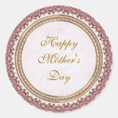 幸せな母の日のステッカー ラウンドシール (正面)