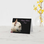 幸せな母の日のフレンチ・ブルドッグのnotecard カード (黄色い花)