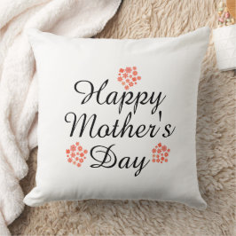 幸せな母の日のフローラモダンピーチホワイト クッション