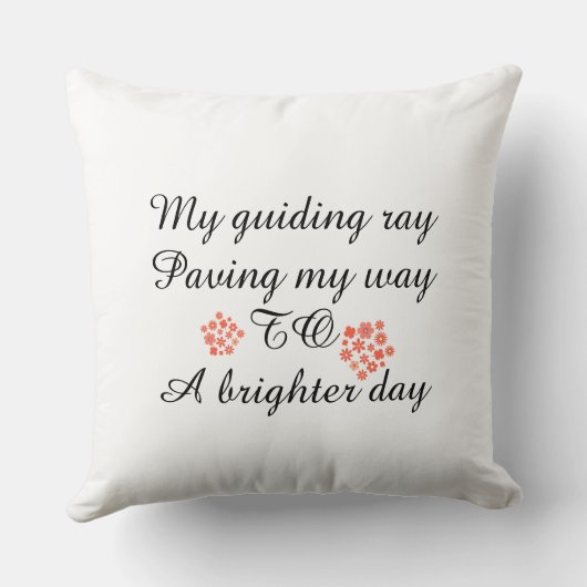 幸せな母の日のフローラモダンピーチホワイト クッション (裏面)