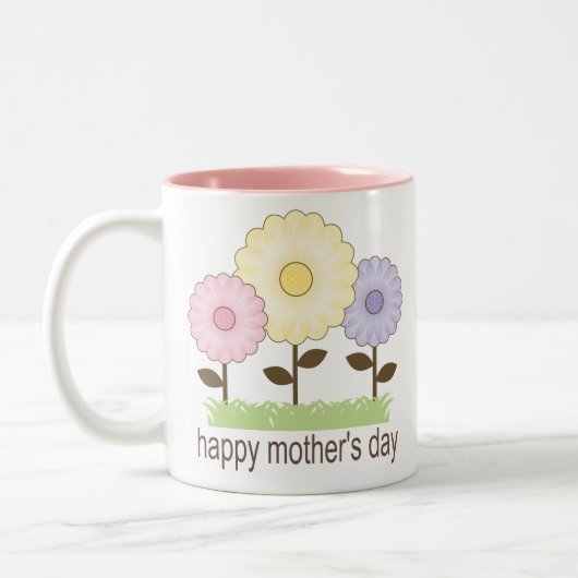 幸せな母の日のマグ ツートーンマグカップ (左)