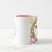 幸せな母の日のマグ-子猫 ツートーンマグカップ (中央)