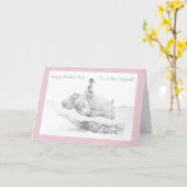 幸せな母の日の側面のサドルのカバカード カード (黄色い花)