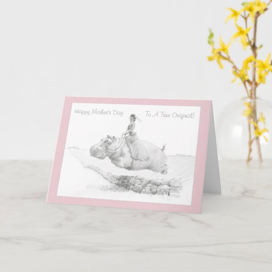 幸せな母の日の側面のサドルのカバカード カード (黄色い花)