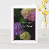 幸せな母の日の叔母さんの色彩の鮮やかなアジサイの花 カード (黄色い花)