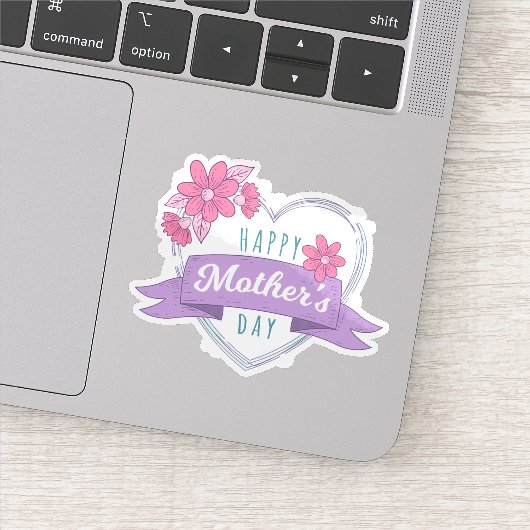幸せな母の日の愛のハートシール シール (詳細)