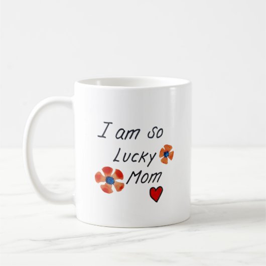 幸せな母の日の手書きシンプルのマザーデーパーソナライズされた コーヒーマグカップ (左)