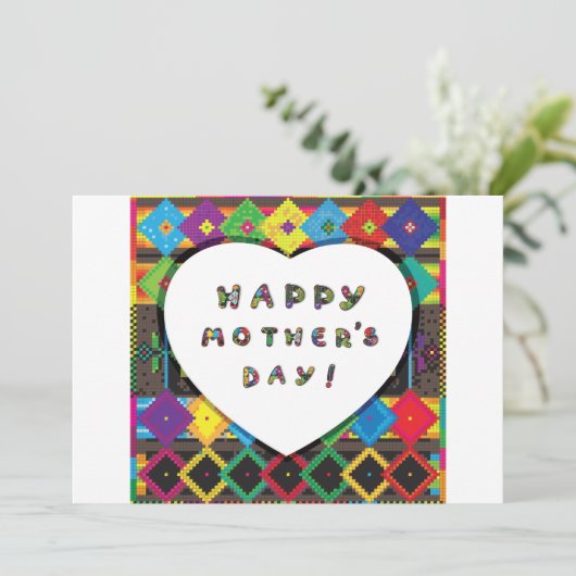 幸せな母の日の招待状 招待状 (スタンド正面)