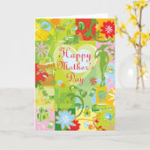 幸せな母の日の挨拶状 カード (黄色い花)