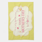 幸せな母の日の挨拶状 キッチンタオル (縦)