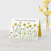 幸せな母の日の母もしは花が黄色かった カード (黄色い花)