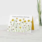 幸せな母の日の母もしは花が黄色かった カード (正面)