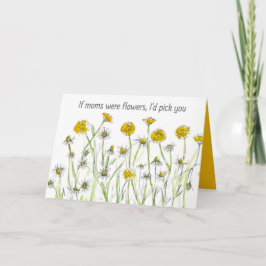 幸せな母の日の母もしは花が黄色かった カード