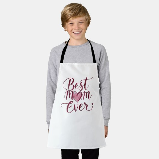 幸せな母の日の母最高の母 エプロン (着用した状態)