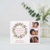 幸せな母の日の水の色フローラピンク3写真 シーズンカード (スタンド正面)