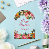 幸せな母の日の水の色ヴィンテージフローラアーチ アクリル招待状 (インサイチュ (ウェディング))