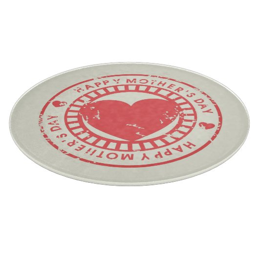 幸せな母の日の汚いゴム印 カッティングボード (角)