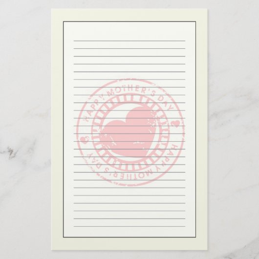 幸せな母の日の汚いゴム印 便箋 (正面)