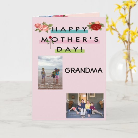 幸せな母の日の祖母! カード (黄色い花)