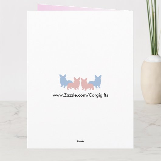 幸せな母の日の菓子のコーギー カード (裏面)