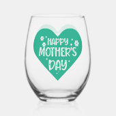 幸せな母の日の贈り物ワイングラス、ステムレス ステムなしワイングラス (正面)