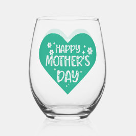 幸せな母の日の贈り物ワイングラス、ステムレス ステムなしワイングラス