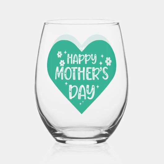 幸せな母の日の贈り物ワイングラス、ステムレス ステムなしワイングラス (裏面)