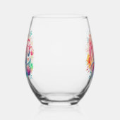 幸せな母の日の贈り物ワイングラス、茎なし ステムなしワイングラス (左)