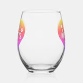 幸せな母の日の贈り物ワイングラス、茎なし ステムなしワイングラス (左)
