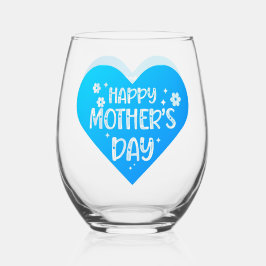 幸せな母の日の贈り物ワイングラス、茎なし ステムなしワイングラス