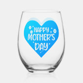 幸せな母の日の贈り物ワイングラス、茎なし ステムなしワイングラス (裏面)