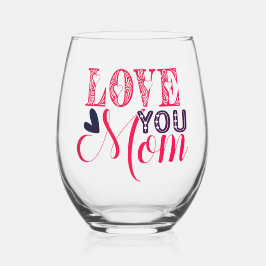 幸せな母の日の贈り物ワイングラス、茎なし ステムなしワイングラス