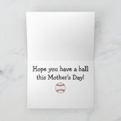 幸せな母の日の野球のお母さん カード (内部)