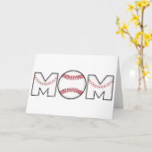 幸せな母の日の野球のお母さん カード (黄色い花)