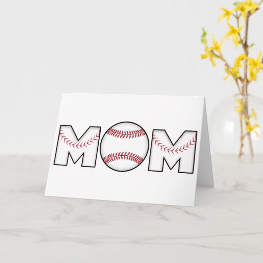 幸せな母の日の野球のお母さん カード (黄色い花)