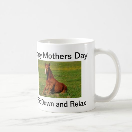 幸せな母の日の馬のマグ コーヒーマグカップ (右)