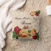 幸せな母の日のBusiaの枕ヴィンテージのバラ クッション (ブランケット)