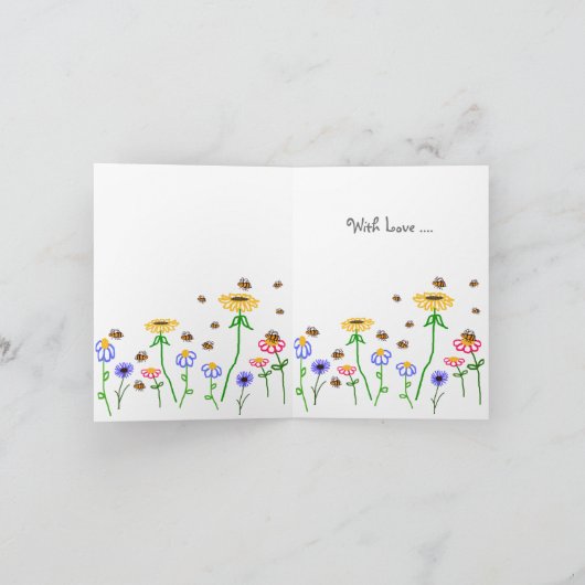 幸せな母の日のBuzzAboutBeesの挨拶状 カード (内部)