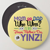 幸せな母の日のYinzメガボタンPin 缶バッジ (正面&裏面)