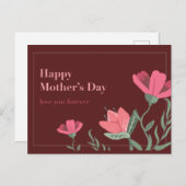 幸せな母の日は永遠にカードマグネットあなたを愛 ポストカード (正面/裏面)