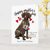 幸せな母の日カード - あなたの短毛のポインター カード (黄色い花)