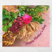 幸せな母の日パーソナライズされた、 スパークリングワインラベル (シングルラベル)