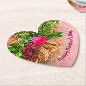 幸せな母の日パーソナライズされた、 ペーパーコースター (アングル)