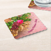 幸せな母の日パーソナライズされた、 ペーパーコースター (アングル)
