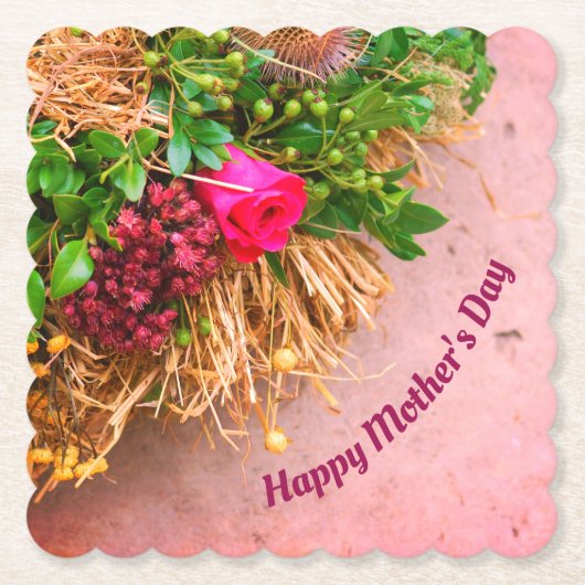 幸せな母の日パーソナライズされた、 ペーパーコースター (正面)