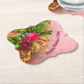 幸せな母の日パーソナライズされた、 ペーパーコースター (アングル)