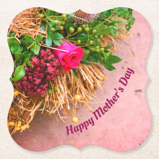 幸せな母の日パーソナライズされた、 ペーパーコースター (正面)