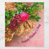 幸せな母の日パーソナライズされた、 ワインラベル (シングルラベル)